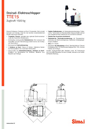 Tractoare automatizate Simai TTE 15