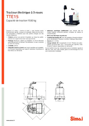 Tractoare automatizate Simai TTE 15