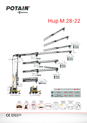 Macarale turn montate pe camion - braț - Braț telescopic - Glisor partea inferioară Potain Hup M 28-22