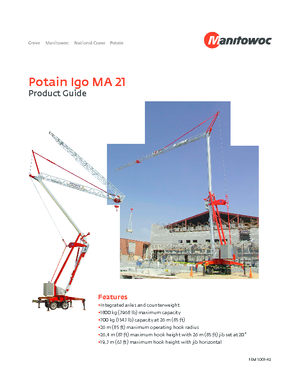 Macalare turn - deplasare cărucior pe braț - rotire în partea inferioară Potain IGO MA 21