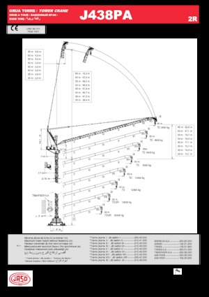 Macarale turn - braț mobil - rotire în partea superioară Jaso J438PA.2R