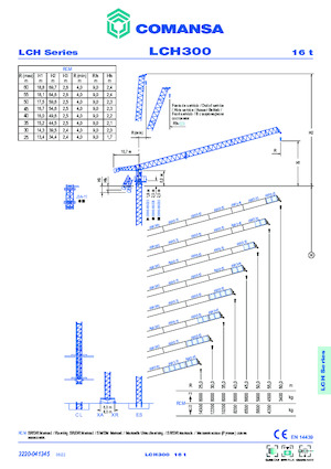 Macarale turn - braț mobil - rotire în partea superioară Comansa LCH 300 1F