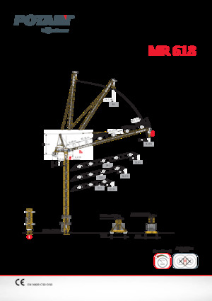 Macarale turn - braț mobil - rotire în partea superioară Potain MR 618