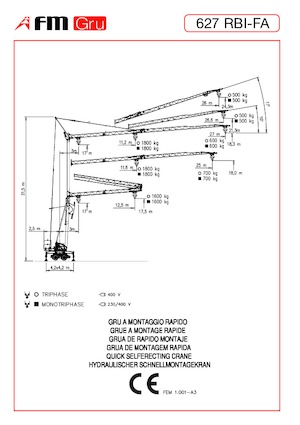 Macalare turn - deplasare cărucior pe braț - rotire în partea inferioară FM-Gru 627 RBI-FA