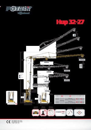Macalare turn - deplasare cărucior pe braț - rotire în partea inferioară Potain Hup32-27