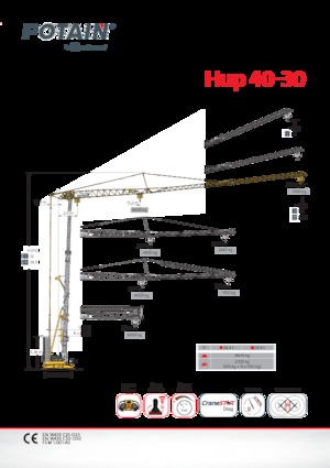 Macalare turn - deplasare cărucior pe braț - rotire în partea inferioară Potain Hup40-30