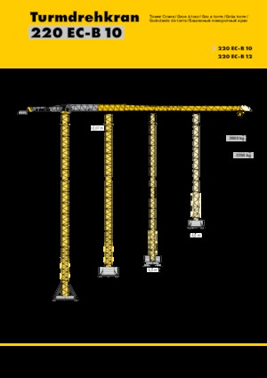 Macalare turn - deplasare cărucior pe braț - rotire în partea superioară Liebherr 220 EC-B 10