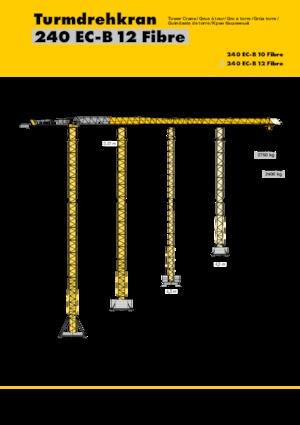 Macalare turn - deplasare cărucior pe braț - rotire în partea superioară Liebherr 240 EC-B 12 Fibre