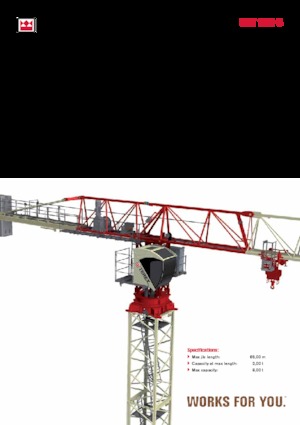 Macalare turn - deplasare cărucior pe braț - rotire în partea superioară Terex Comedil (Zeppelin) CTT 182-8