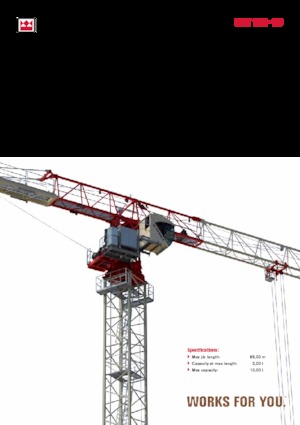 Macalare turn - deplasare cărucior pe braț - rotire în partea superioară Terex Comedil (Zeppelin) CTT 191-10