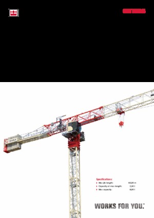 Macalare turn - deplasare cărucior pe braț - rotire în partea superioară Terex Comedil (Zeppelin) CTT 202-08