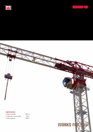 Macalare turn - deplasare cărucior pe braț - rotire în partea superioară Terex Comedil (Zeppelin) CTT 361-18