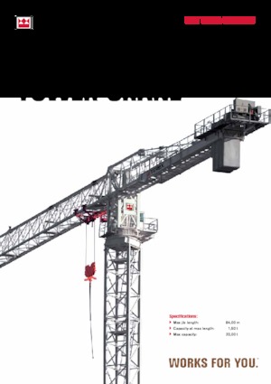 Macalare turn - deplasare cărucior pe braț - rotire în partea superioară Terex Comedil (Zeppelin) CTT 561A-32