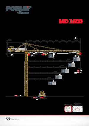Macalare turn - deplasare cărucior pe braț - rotire în partea superioară Potain MD 1600