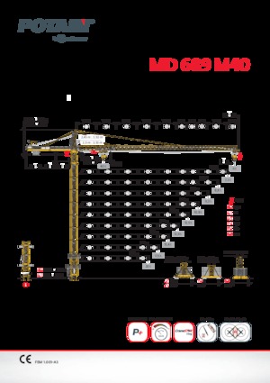 Macalare turn - deplasare cărucior pe braț - rotire în partea superioară Potain MD 689 M40