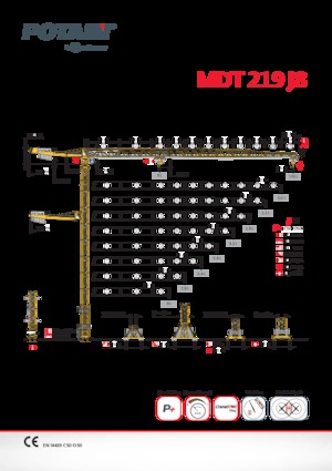 Macalare turn - deplasare cărucior pe braț - rotire în partea superioară Potain MDT 219 J8