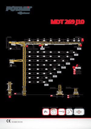 Macalare turn - deplasare cărucior pe braț - rotire în partea superioară Potain MDT 269 J10