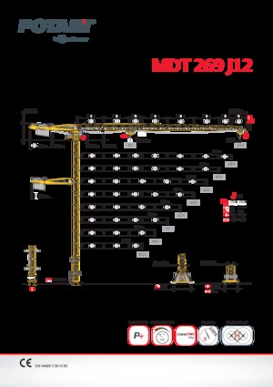 Macalare turn - deplasare cărucior pe braț - rotire în partea superioară Potain MDT 269 J12