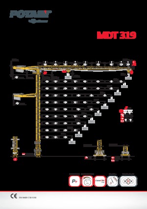 Macalare turn - deplasare cărucior pe braț - rotire în partea superioară Potain MDT 319