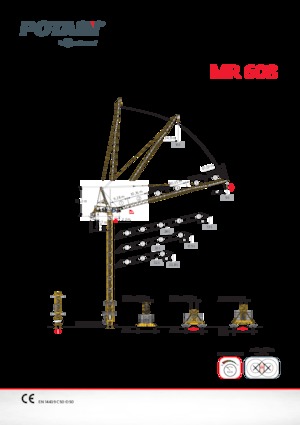 Macalare turn - deplasare cărucior pe braț - rotire în partea superioară Potain MR 608