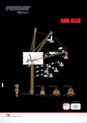 Macalare turn - deplasare cărucior pe braț - rotire în partea superioară Potain MR 618