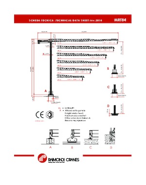 Macalare turn - deplasare cărucior pe braț - rotire în partea superioară Raimondi MRT 84