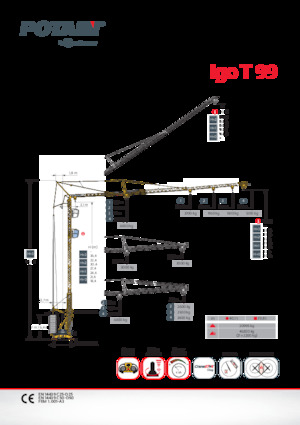 Macalare turn - deplasare cărucior pe braț - rotire în partea inferioară Potain Igo T 99