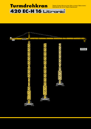 Macalare turn - deplasare cărucior pe braț - rotire în partea superioară Liebherr 420 EC-H 16