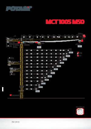 Macalare turn - deplasare cărucior pe braț - rotire în partea superioară Potain MCT 1005 M50