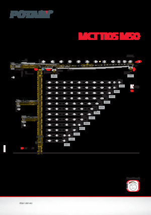 Macalare turn - deplasare cărucior pe braț - rotire în partea superioară Potain MCT 1105 M50
