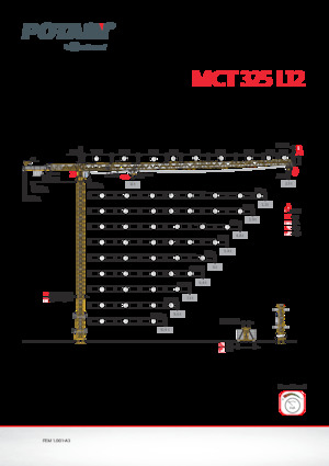 Macalare turn - deplasare cărucior pe braț - rotire în partea superioară Potain MCT 325 L12