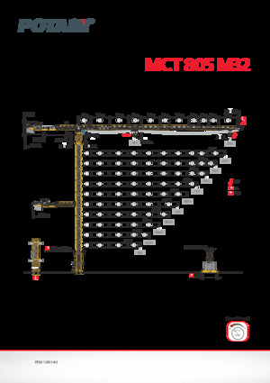 Macalare turn - deplasare cărucior pe braț - rotire în partea superioară Potain MCT 805 M32