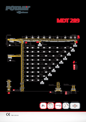 Macalare turn - deplasare cărucior pe braț - rotire în partea superioară Potain MDT 289