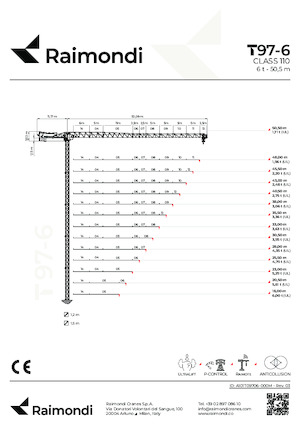 Macalare turn - deplasare cărucior pe braț - rotire în partea superioară Raimondi T97