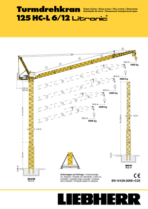 Macarale turn - braț mobil - rotire în partea superioară Liebherr 125 HC L