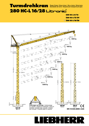 Macarale turn - braț mobil - rotire în partea superioară Liebherr 280 HC-L 16/28  Litronic