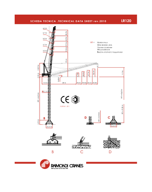 Macarale turn - braț mobil - rotire în partea superioară Raimondi LR 120