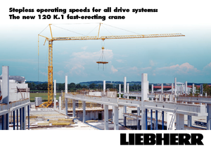 Macalare turn - deplasare cărucior pe braț - rotire în partea inferioară Liebherr 120 K.1 FU