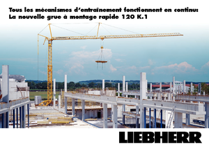 Macalare turn - deplasare cărucior pe braț - rotire în partea inferioară Liebherr 120 K.1 FU