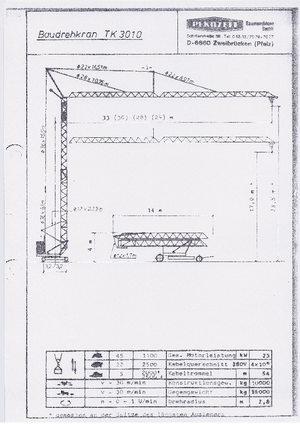 Macalare turn - deplasare cărucior pe braț - rotire în partea inferioară Pekazett 3010 SM