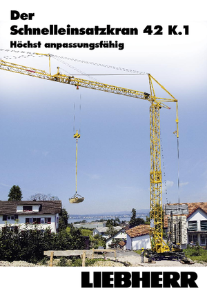 Macalare turn - deplasare cărucior pe braț - rotire în partea inferioară Liebherr 42 K.1 (FU)