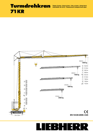 Macalare turn - deplasare cărucior pe braț - rotire în partea inferioară Liebherr 71 KR.1 (FU)