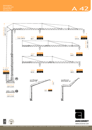 Macalare turn - deplasare cărucior pe braț - rotire în partea inferioară Arcomet A 42