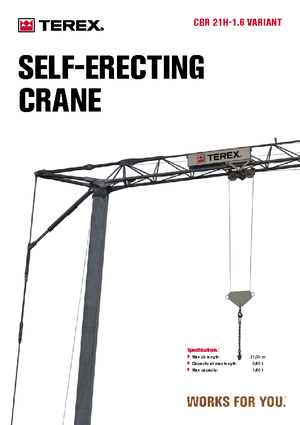 Macalare turn - deplasare cărucior pe braț - rotire în partea inferioară Terex Comedil (Zeppelin) CBR 21 H