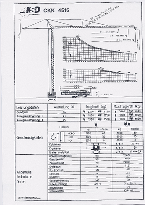 Macalare turn - deplasare cărucior pe braț - rotire în partea inferioară KSD CKK 4515 (1,6m)