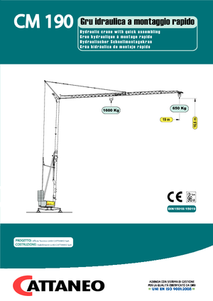 Macalare turn - deplasare cărucior pe braț - rotire în partea inferioară Cattaneo CM 190 