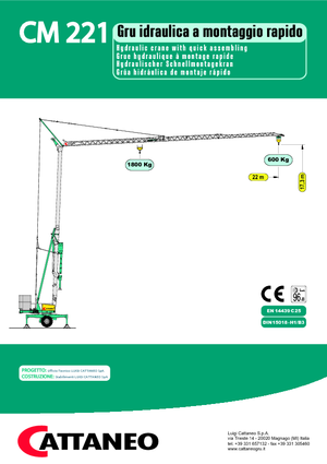 Macalare turn - deplasare cărucior pe braț - rotire în partea inferioară Cattaneo CM 221 