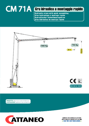 Macalare turn - deplasare cărucior pe braț - rotire în partea inferioară Cattaneo CM 71A