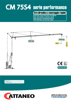Macalare turn - deplasare cărucior pe braț - rotire în partea inferioară Cattaneo CM 75 S 4