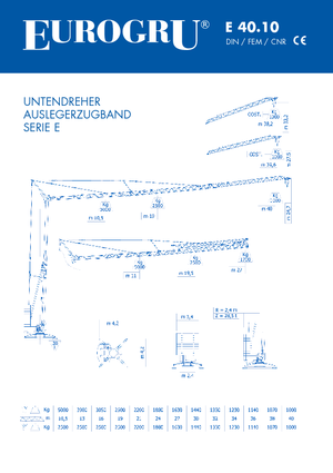 Macalare turn - deplasare cărucior pe braț - rotire în partea inferioară Eurogru ® E 40.10